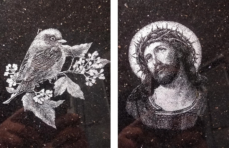 Grawerowanie zdjęć w kamieniu w Cieszynie - portrety na nagrobkach